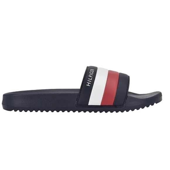 TOMMY HILFIGER Men\'s Rozi Global Stripe Branding Pool Slide Sandals Szs 9,10,11 main image 9